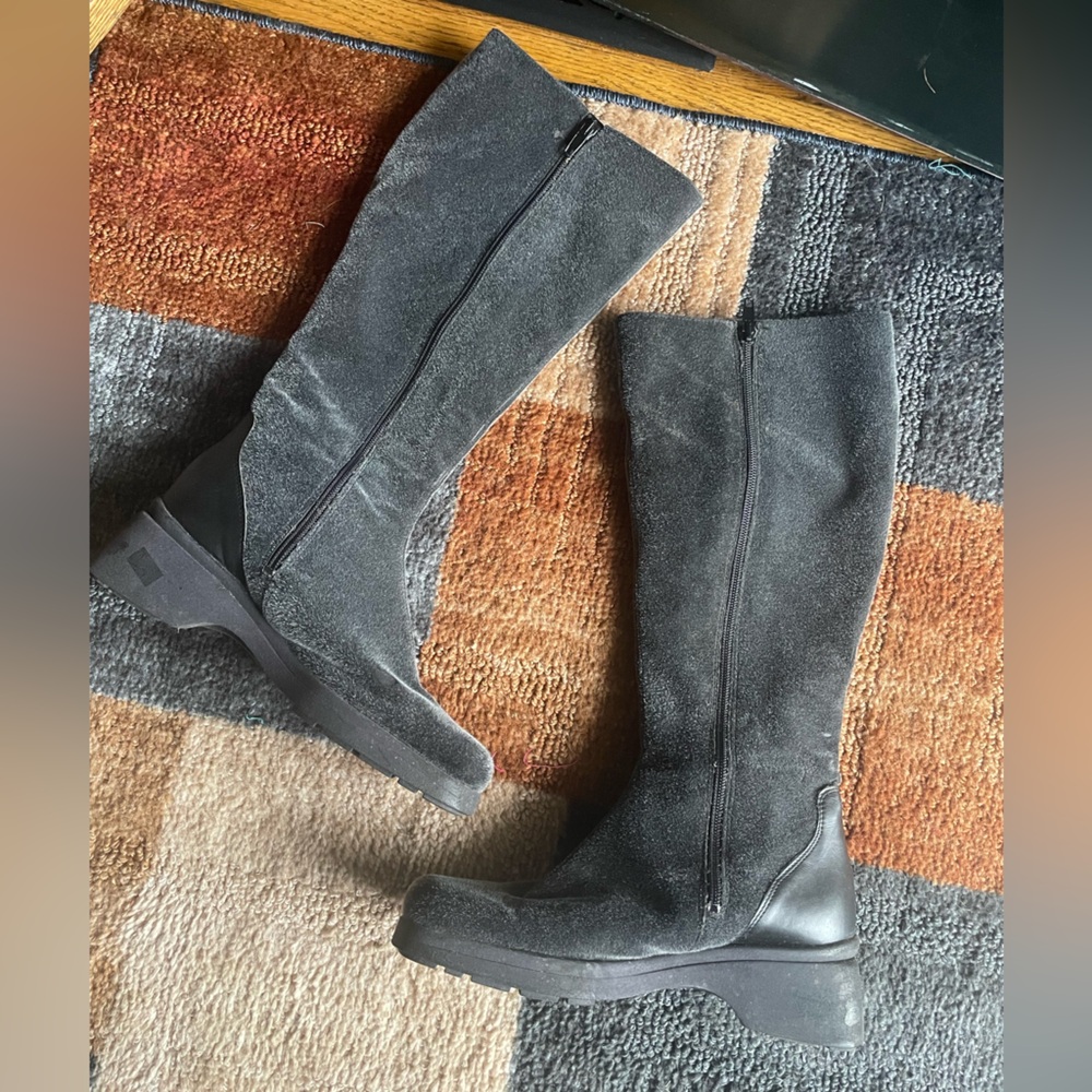 Aquatalia Halena Suede Tall Boots Mink Women Size 7